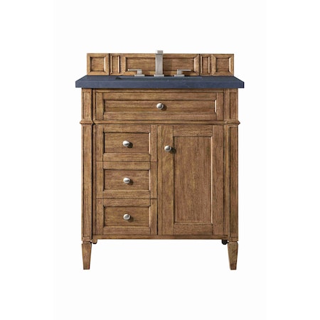 James Martin Vanities Brittany 30in Single Vanity, Saddle Brown, w/ 3 CM Charcoal Soapstone Quartz Top 650-V30-SBR-3CSP